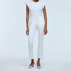 Madewell Kick Out Crop Jeans in Pure White size 32 NWT NI961
